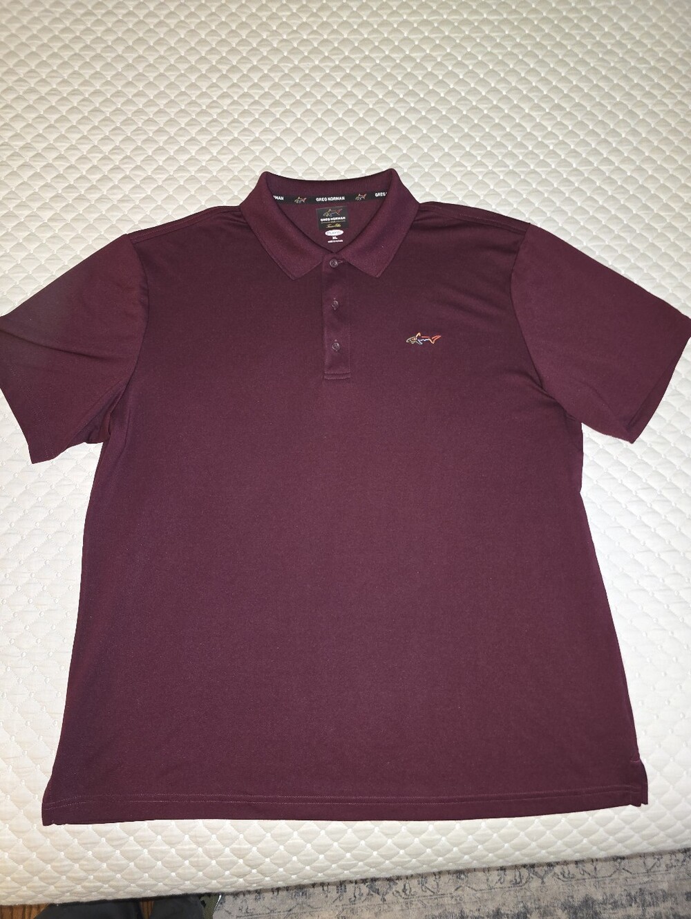 XL - Greg Norman for Tasso Elba Men's Maroon Golf Polo Shirt. PRISTINE CONDITION